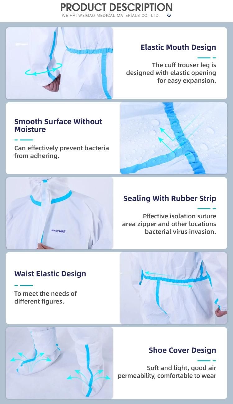 Certificate Medical Use Coverall Suit Surgical Disposable Virus Protective Clothing Waterproof Isolation Suit