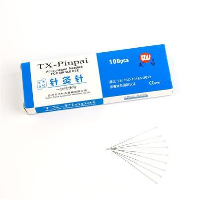 Tianxie Professional Supplier Disposable Sterile Silver Wire Spiral Handle Acupuncture Needles with Loop