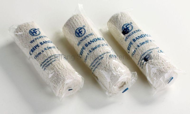 5cm * 4.5m High Quality Medical Consumables First Aid Sport Surgical Cotton Elastic Crepe Bandage