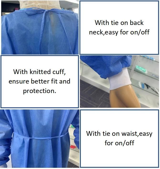 Isolation Gown Disposable Yellow Medical Waterproof PP+PE Leve1 Isolation Gown Non Woven