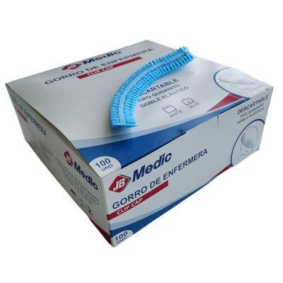 CE ISO13485 Certified Polypropylene Clip Cap with Single or Double Elastic Disposable Medical Cap Nurse Cap for Hospital
