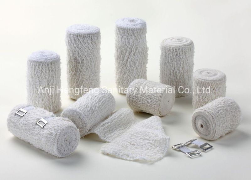 Anji Hengfeng Hf a-4 OEM Hot Sale Medical Elastic Red and blue Line Crepe Bandage Vendaje ELá Stico De Crepé