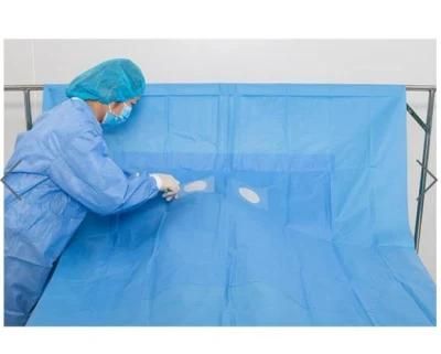 Medical Supply Nonwoven Disposable Angiography Surgical Drape for Hospital