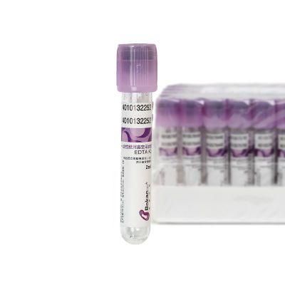 Vacuum Pet Glass Lavender Top EDTA K2 K3 Blood Collection Tube