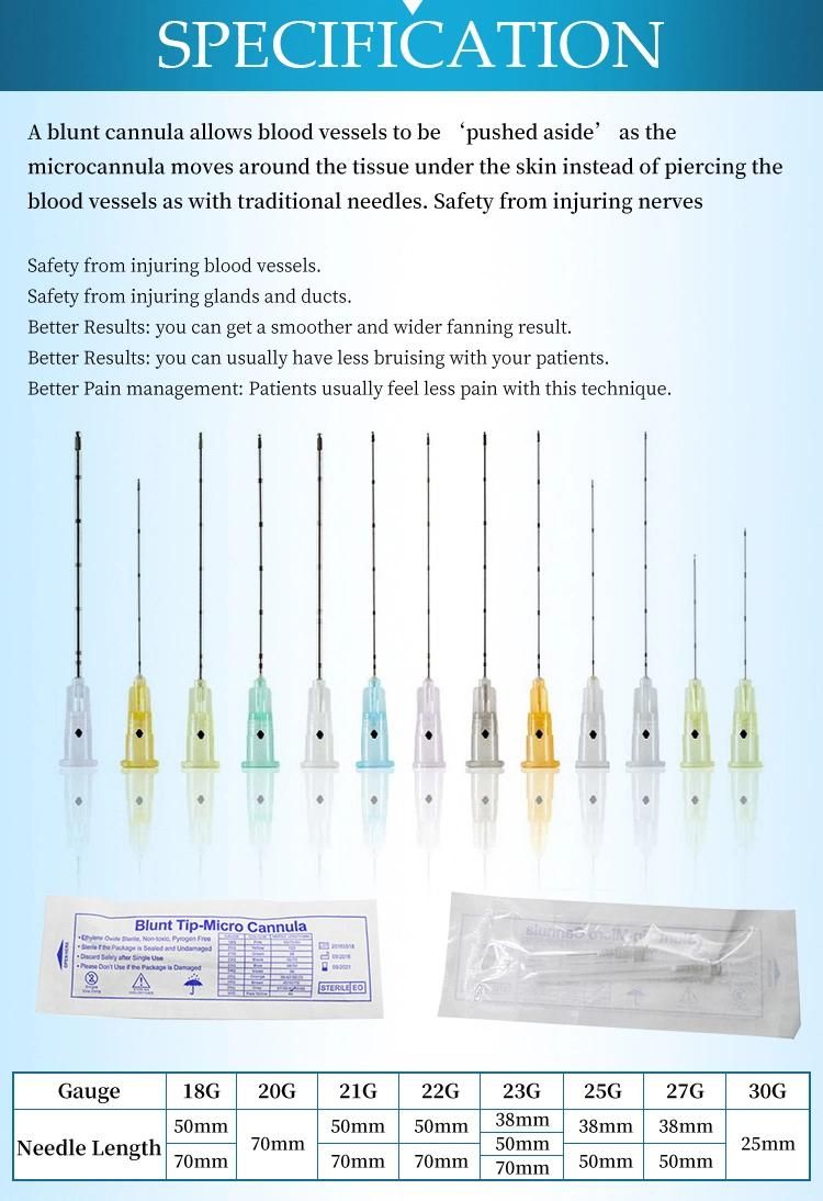 Safety Body Cannula 25g 27g 30g 50mm 70mm