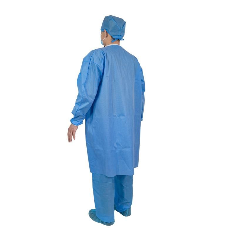 Disposable Nonwoven SMS PP Lab Coat with Pocket 12