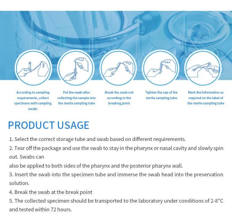 New Design Disposable Viral Transport Medium Vtm Sampling Storage Tube