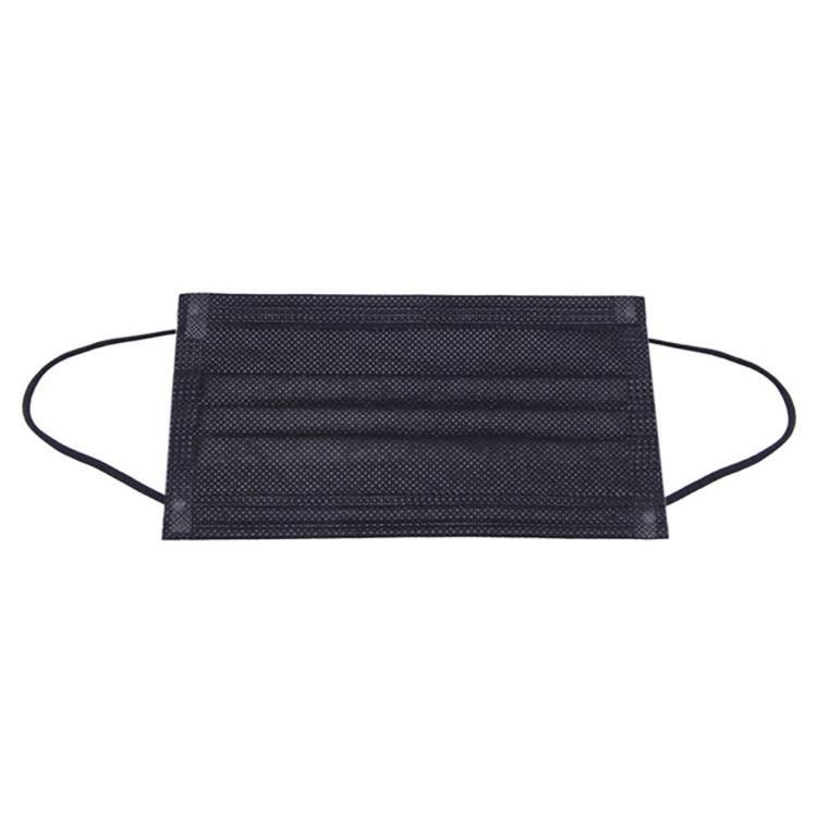 3 Layers 50 Count Breathable Daily Use Sterile Pleated  Medical Disposable Earloop Black Mask