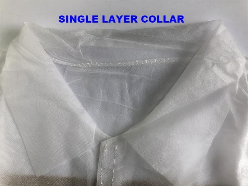 Single-Use Robe White Disposable Lab Coat with Snaps in Bulk