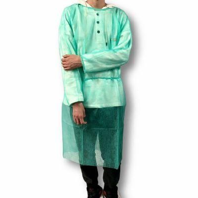 Fumo Green Non Woven Polypropylene Impervious Level 2 Barrier Disposable Long Sleeve Protective Gowns