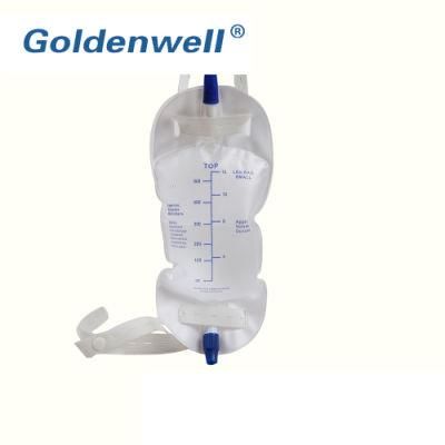 Medical Disposable Adult Cross Collection Outlet Valve Urine Leg Bag with Belt