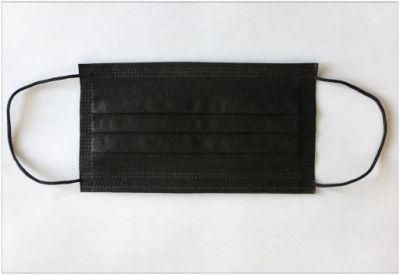 3 Ply Disposable Medical Anti Splash Dust Pm2.5 Virus FDA 510K CE En149 En14683 Approved Earloop Black Color Face Mask