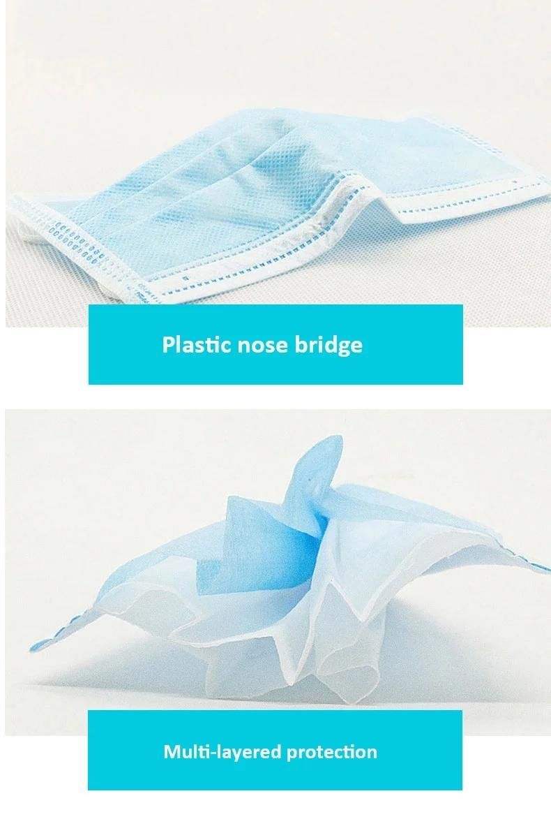 Medical Surgical Disposable Masks 3-Layer Spraymelt Cloth Protective Sterile Masks