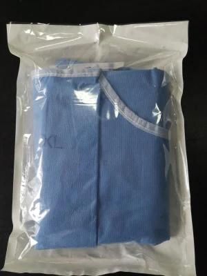 SMS SMMS Surgical Gown with Knitted Cuff Reinforce En13795 From Manufacturer