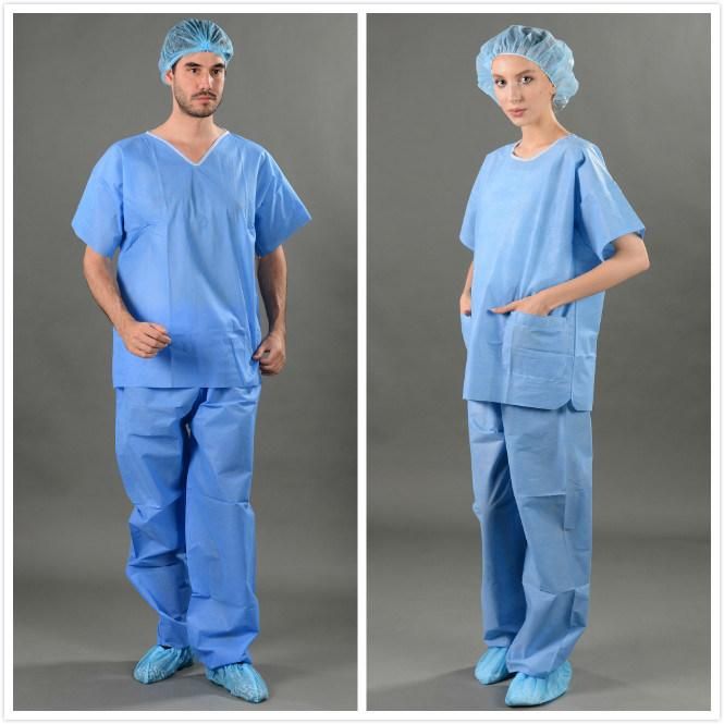 Disposable Scrub Suit Surgical Patient Gown for Hospital