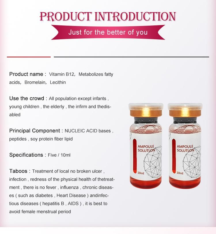 Best Selling Nursing Liquid Fat Reduction The Red Ampoule Solution Lipolytic Injection