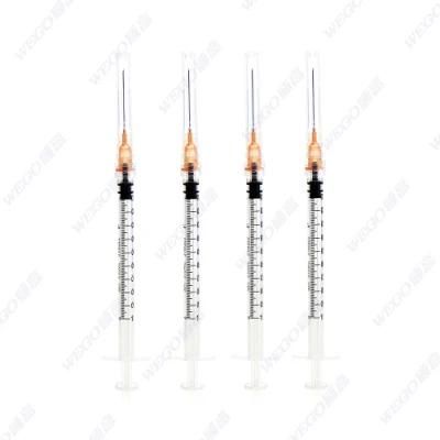 China Factory Wholesale Disposable Luer Lock Vaccine Syringe 1ml