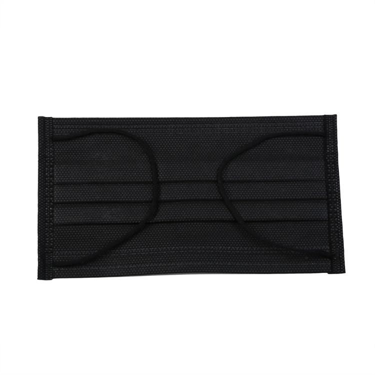 3 Layers 50 Count Breathable Daily Use Sterile Pleated  Medical Disposable Earloop Black Mask
