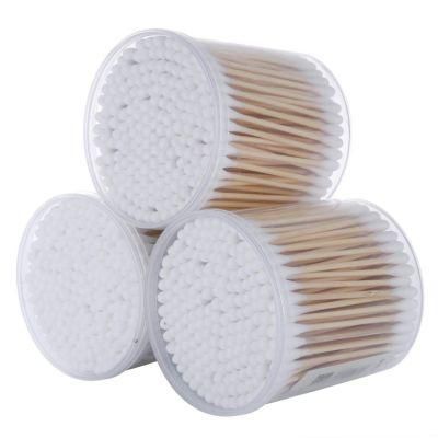 Disposable Wooden Stick Double Head Cotton Buds Swabs