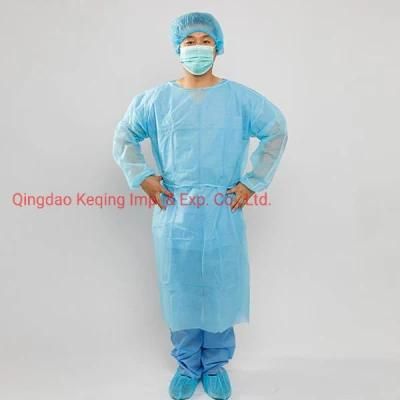 FDA CE Certified Knitted Cuff Medical Disposable PP Isolation Gown Surgical Gown