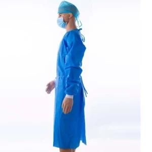 Blue Protective Non Woven Disposable Clothing Surgical CPE Factory PPE Gowns Non Medical Safety Coverall Paint Disposable Isolation Gown