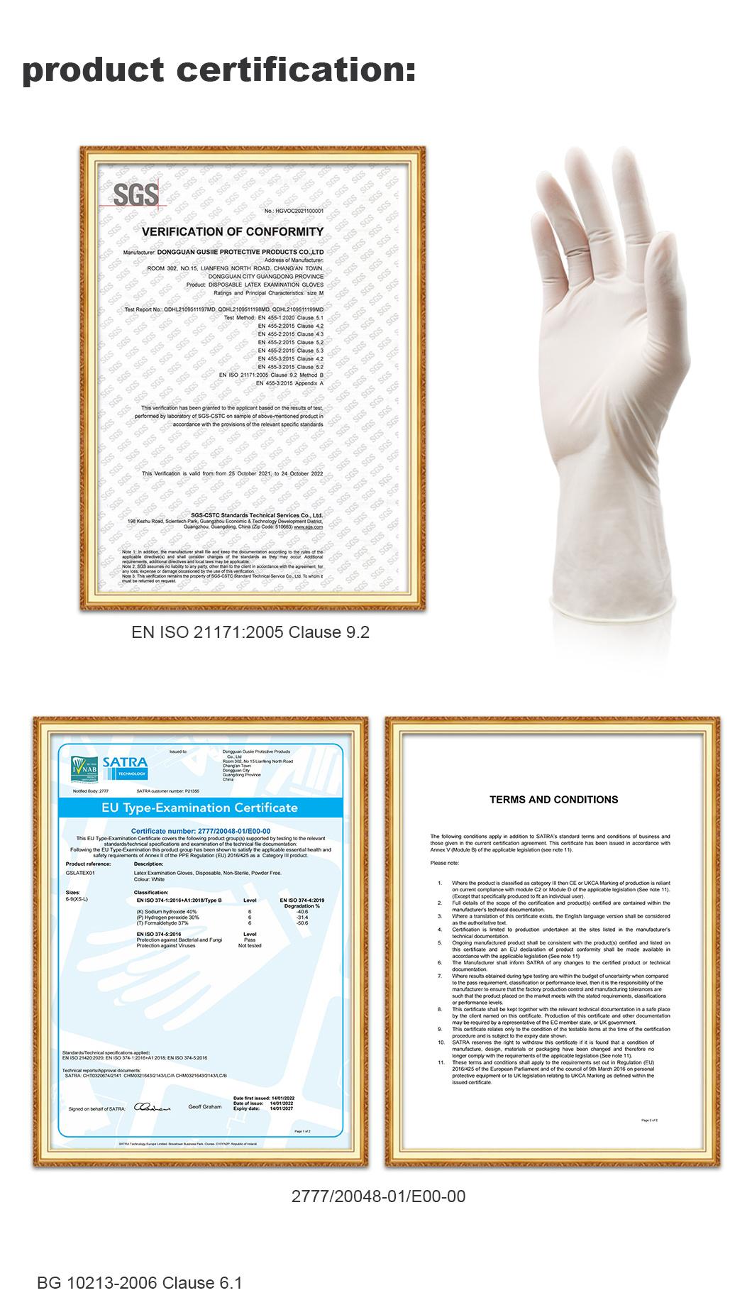 Best Disposable Latex Examination Glove Powder and Powder Free Latex Medical Examination Disposable Gloves