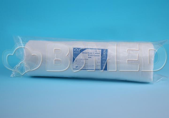 100% Cotton Medical Cotton Roll with Gauze with ISO13485 Certificated