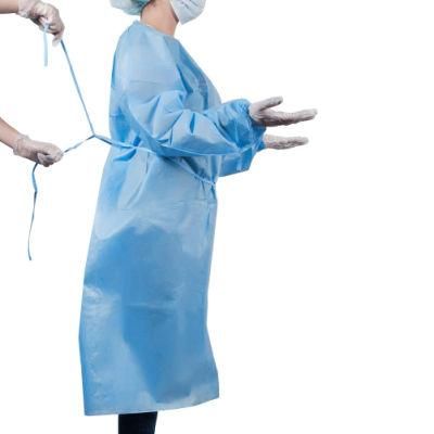 Disposable PE Waterproof Isolation Gown Thumb Loop Plastic Level 3 Gown