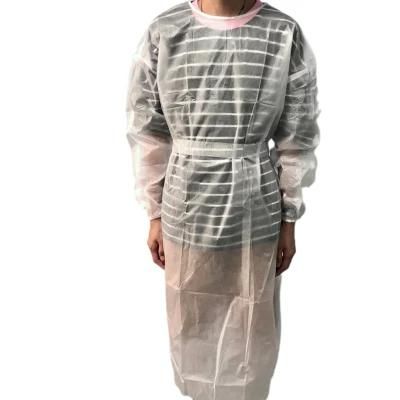 Polyester Coated White Examination Disposable Non-Static Waterproof Isolation Gown Level 2