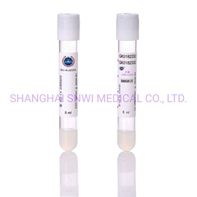 Medical Disposables Sterile Plastic Glass Purple Cap Vacuum Blood Collection Tube 5ml K2 K3 EDTA Tube