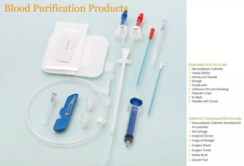 Medical Disposable Hemodialysis Catheter Kits Accessories for Blood Purification