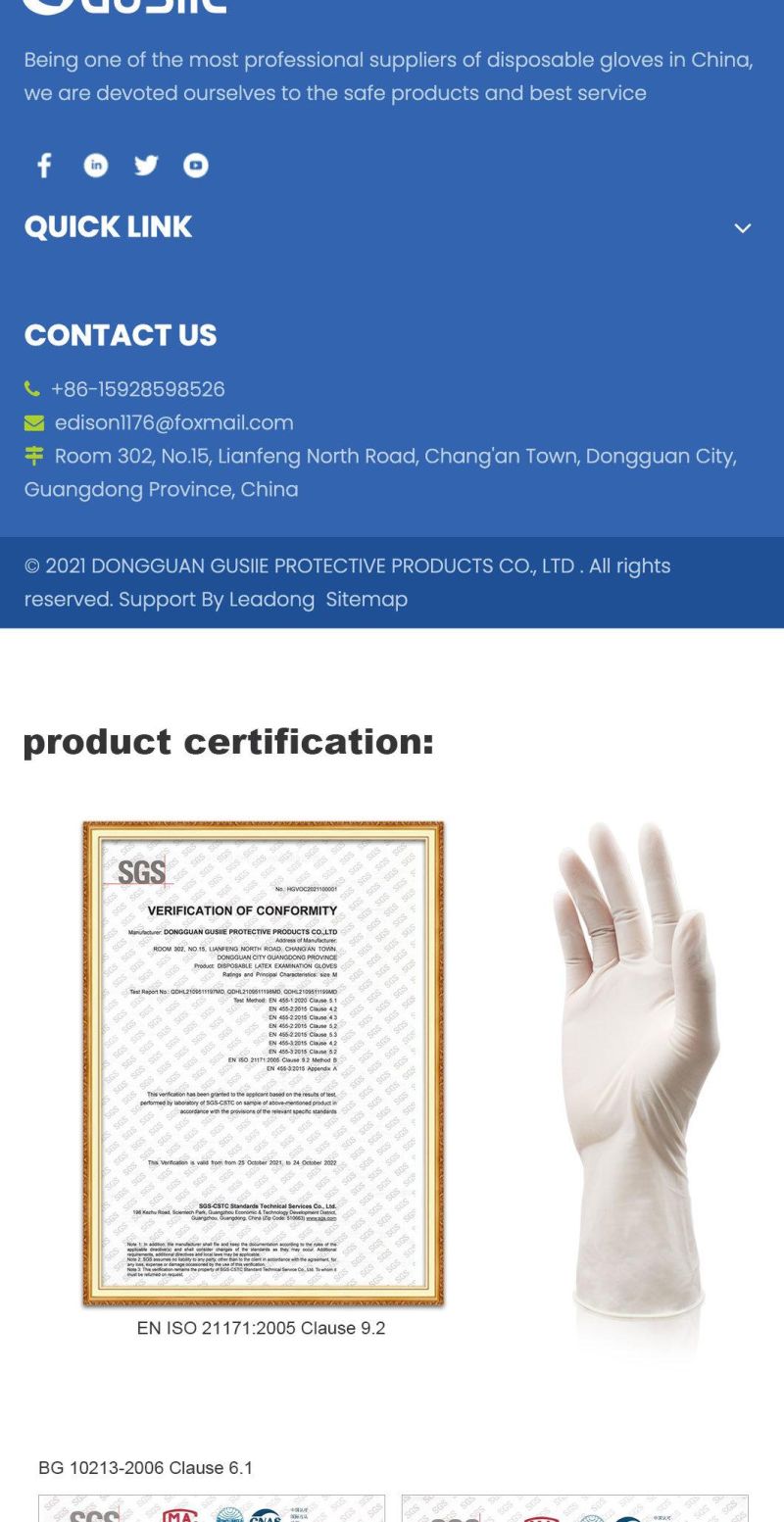 Gusiie Disposable Latex Examination Gloves Powdered Medical Gloves