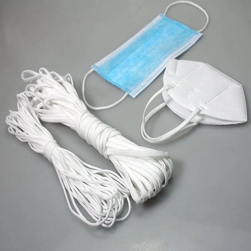 White Black Colorful Earloop Round Flat Earloop 2.5mm 3mm 5mm 7mm One-Stop Supply Face Mask