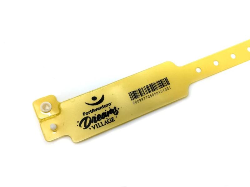 Goju Full Color Adult Waterproof Wide Shape PVC Events Wristbands with Qr Code
