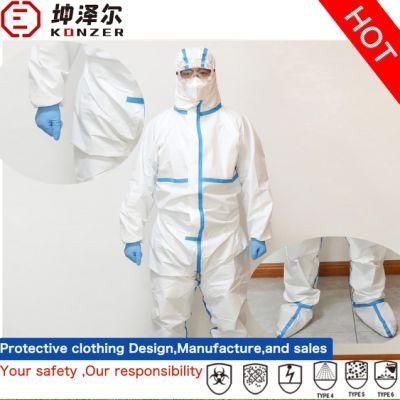 Safety Non Woven Microporous Film Disposable Medical Personal Protective Suit Equipment Coverall Clothing
