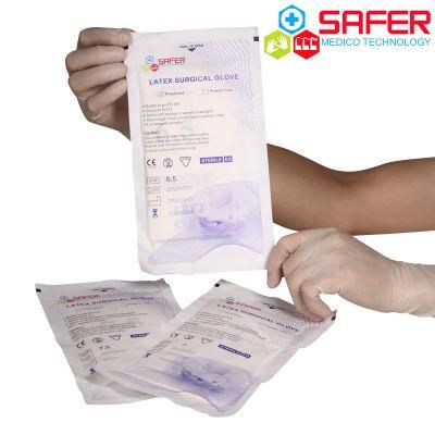 Disposable Pre Powder Latex Surgical Gloves Sterile