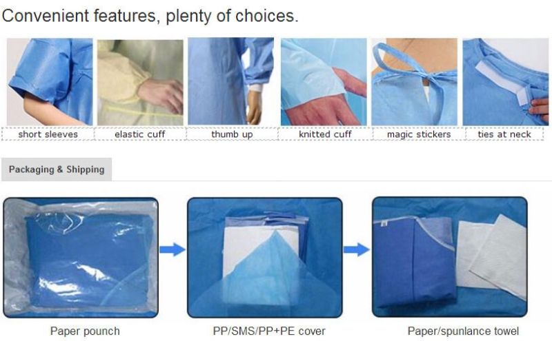 SMS Sterile Surgical Gown, Disposable Surgical Robe