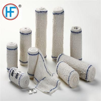 Mdr CE Approved Good Air Permeability Hemostasis Blue Line Elastic Crepe Bandage