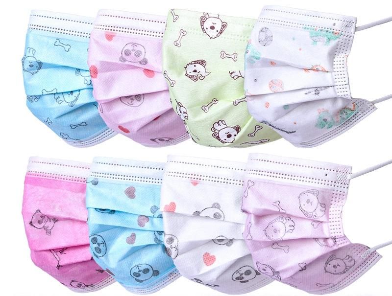 14.5*9cm 14.5*9.5cm 12.5*8cm Small Children Kid Flat Face Mask with Animal Printing Sterile Individual Pack