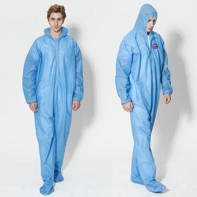 Disposable Blue Waterproof Sf Nonwoven Protective Clothing