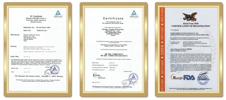 3 Ply Non Woven Hygienic High Quality Air Pollution Sterile Customized Medical Disposable Earloop Sanitary Mask