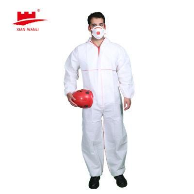 Hubei Wanli Xiantao Safety Medical Overalls PPE Tyvek Working Uniform Suit SMS Microporous Protective Disposable Coverall