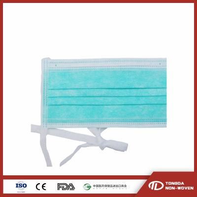 Tie-on Style 3 Ply Disposable Surgical Non Woven Face Mask with Comfortable Inner Layer