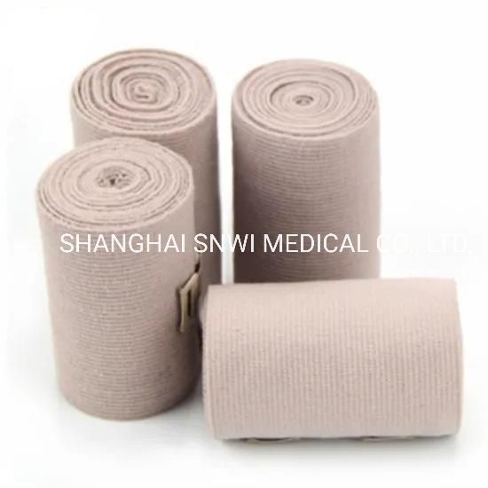 CE/ISO Certificated Medical Wound Dressing Red (Blue) Line Spandex Crepe Elastic Bandage