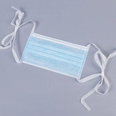 3-Ply Disposable Nonwoven Adjustable Face Mask with Tie on