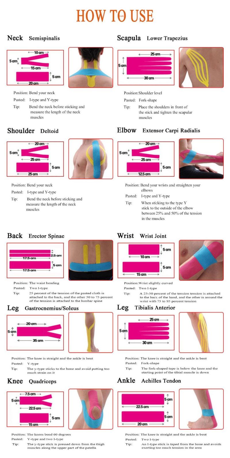 OEM Waterproof Kinetic Sports Muscle Kinesiology Tape