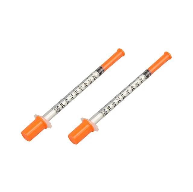 Sterile Disposable Insulin Medical Syringe with Fixed Needle Luer Slip Tip
