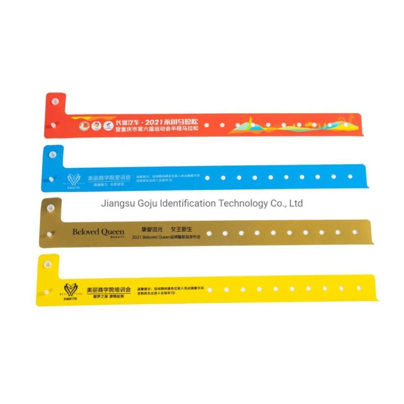 L Shape Disposable Customized Logo Plastic Wristband for Event