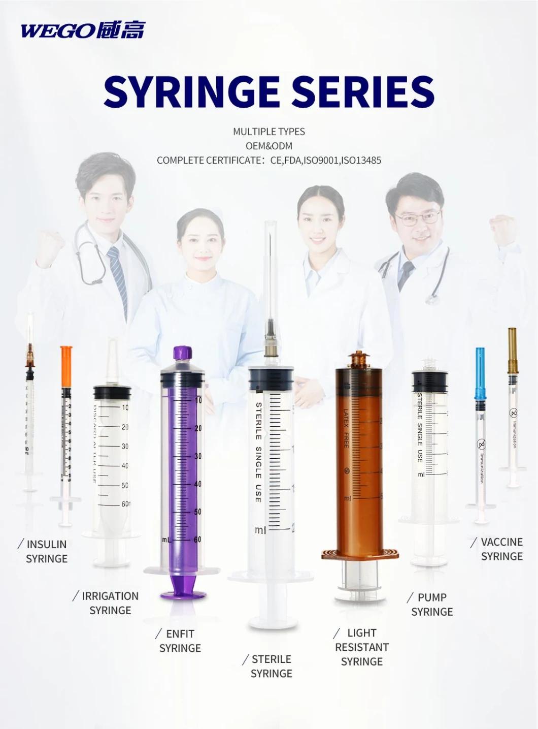 Wego Brand Sterile Hypodermic Syringes with Needle for Single Use