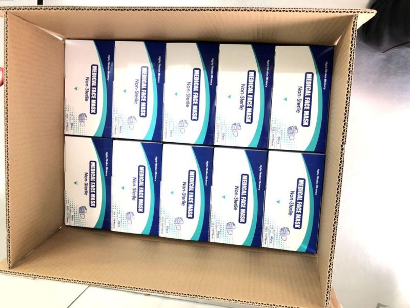 Bfe 99% En14683 Type Iir 3 Layers Tie-on 3 Ply Ties on Back Disposable Surgical Medical Face Masks with Ties